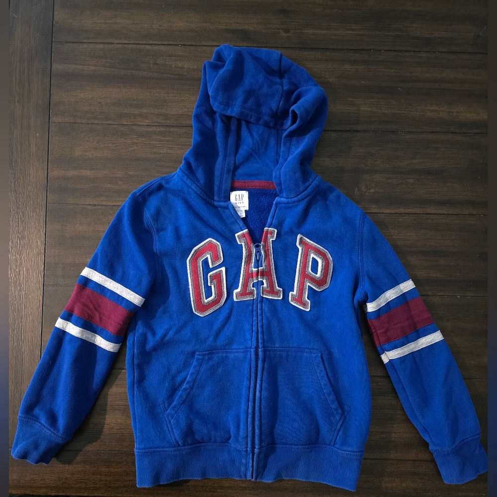 GAP Blue and Red Hooded Sweatshirt